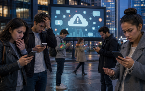 Usuarios revisando sus celulares durante la caída de Facebook, Instagram y WhatsApp.